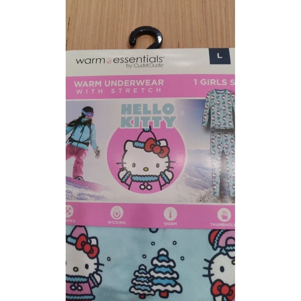 Hello Kitty Cuddl Duds Warm Essentials Warm Underwear With Stretch Size Large